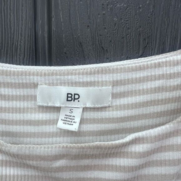 BP Tank Women Small Brown White Striped Cropped Top - Picture 3 of 4
